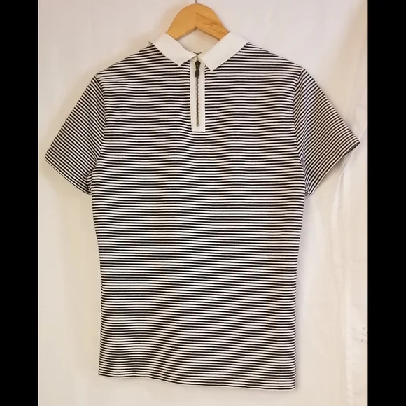 Brooks Brothers Black and White Striped Short Sleeve Shirt - Picture 2 of 4